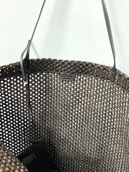 The Row Barn geometric nylon tote with leather handles, black - Picture 11 of 12